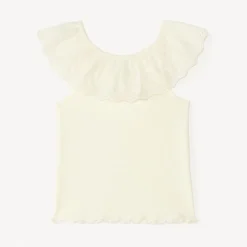 Débardeur à collerette volantée en broderie anglaise pour bébé fille