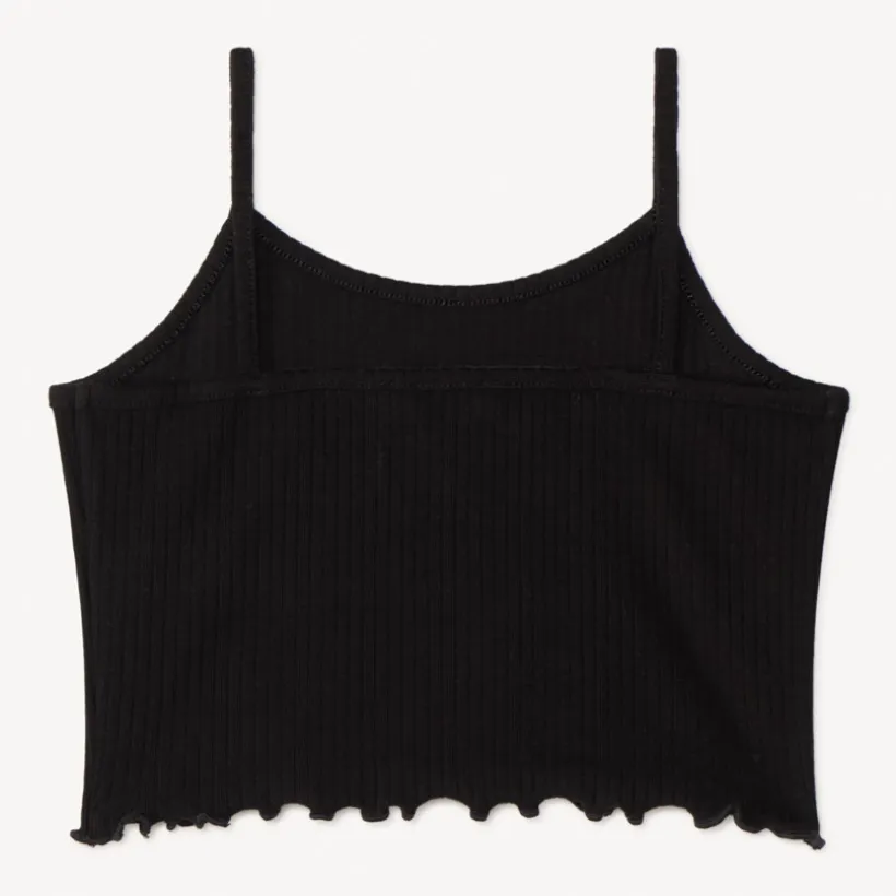 Débardeur court effet côtelé à broderie pour fille