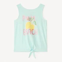 Débardeur effet noué à print pailleté pour fille