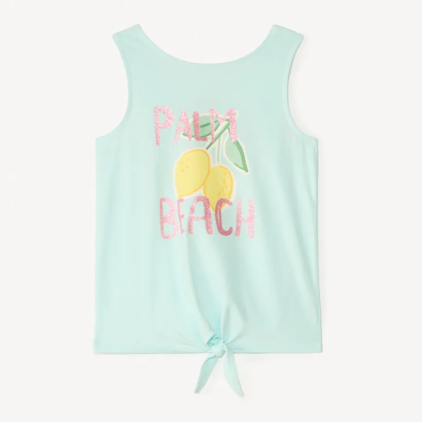 Débardeur effet noué à print pailleté pour fille