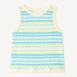 Débardeur en tricot ajouré fantaisie pour fille