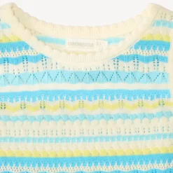 Débardeur en tricot ajouré fantaisie pour fille