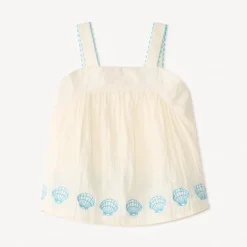 Débardeur péplum à broderie coquillage pour bébé fille