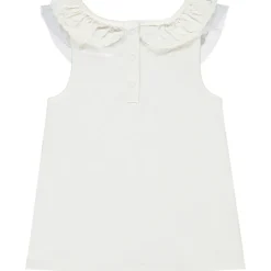 Débardeur uni avec col à broderie anglaise pour bébé fille