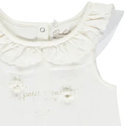 Débardeur uni avec col à broderie anglaise pour bébé fille