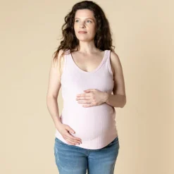 Débardeur uni effet côtelé pour femme