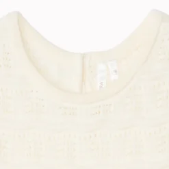 Débardeur uni en maille ajourée pour bébé fille