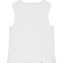 Débardeur uni en maille côte avec col fantaisie pour fille