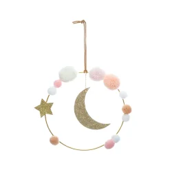 Décoration murale Lune et Pompons