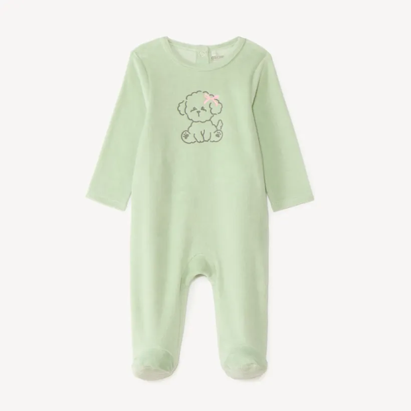 Dors-bien bébé fille en velours print mignon