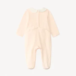 Dors-bien col claudine et broderie fleurs pour bébé fille