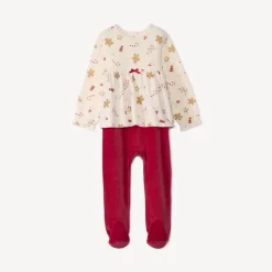 Dors-bien de Noël en velours effet 2 en 1 pour bébé fille