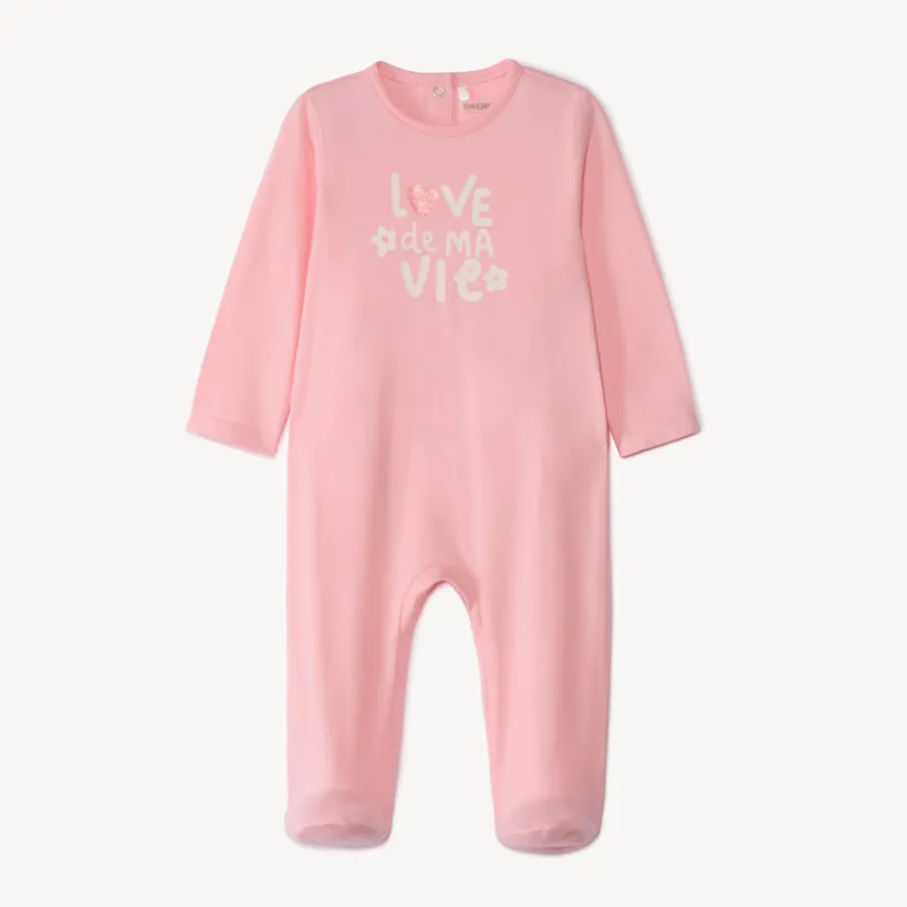 Dors-bien en jersey printé pour bébé fille