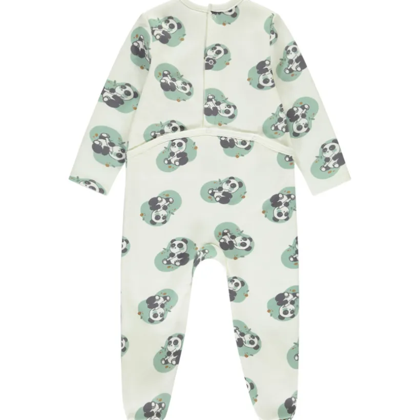 Dors-bien en velours avec imprimé panda fantaisie pour bébé avec ouvertures différentes selon l'âge