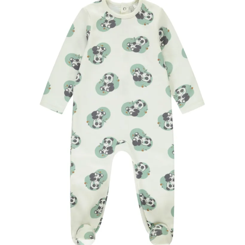 Dors-bien en velours avec imprimé panda fantaisie pour bébé avec ouvertures différentes selon l'âge