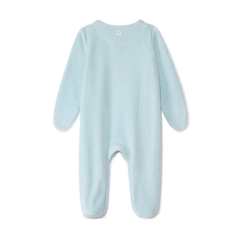 Dors-bien en velours dévoré patch éléphants pour bébé garçon