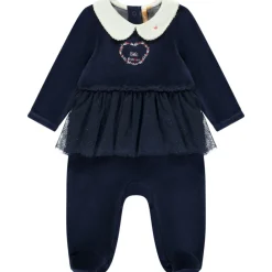 Dors-bien en velours et tulle effet 2 en 1 pour bébé fille