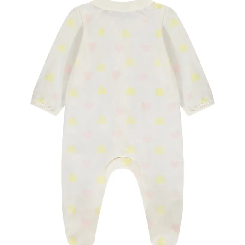 Dors-bien imprimé cœurs à col claudine pour bébé fille
