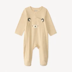 Dors-bien manches longues en nid d'abeille motifs ourson pour bébé garçon