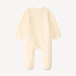 Dors-bien zippé en velours rayé bébé fille