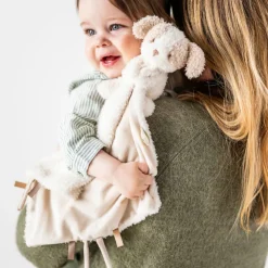 Doudou avec peluche chien - Teddy - Ecru