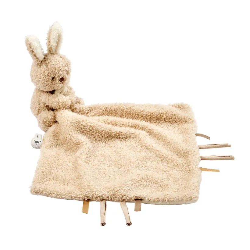 Doudou avec peluche lapin - Teddy - Beige -