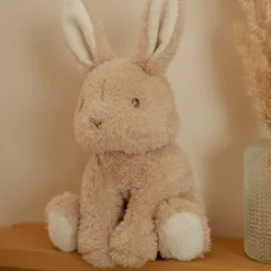 Doudou bébé lapin câlin 15 cm beige