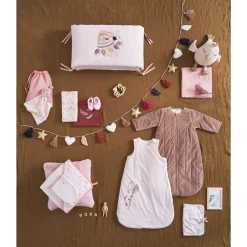 Doudou en velours à plumes et petit oiseau