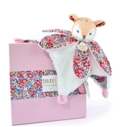 Doudou Faon plat avec pétales Boh'aime 27cm