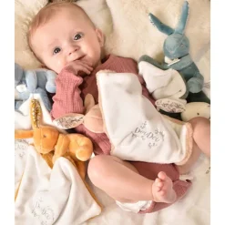 Doudou Lapin mouchoir 10cm Beige Sable