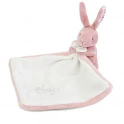 Doudou Lapin mouchoir 10cm Rose