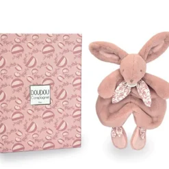 Doudou Lapin plat 29cm Rose poudré