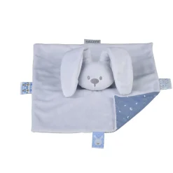 Doudou lapin plat gris Glow à motifs qui brille dans le noir