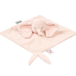 Doudou éléphant - Fanfan - Velours côtelé - Rose - 27x27 cm