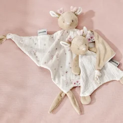 Doudou maxi - FanFan - cerf - sable/imprimé - 60x40 cm