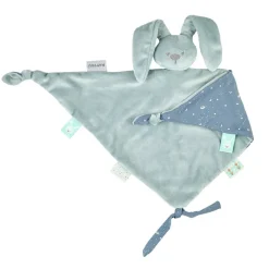 Doudou maxi lapin Lapidou bleu à motif phosphorescent