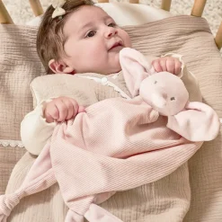 Doudou maxi - velours - éléphant - Fanfan - Rose - 60x40 cm