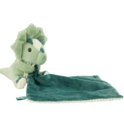 Doudou mouchoir en velours Carlos le Tricératops