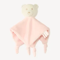 Doudou mouchoir ourson en velours pour bébé fille