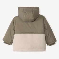 Doudoune bi-matière avec sherpa bouclette pour bébé garçon