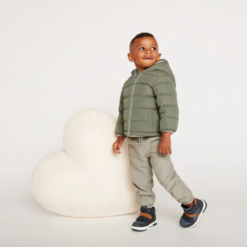 Doudoune à capuche doublé micropolaire pour bébé garçon