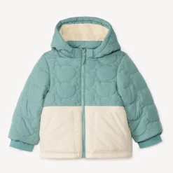 Doudoune doublée avec capuche amovible et patch brodé pour bébé garçon