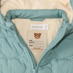 Doudoune doublée avec capuche amovible et patch brodé pour bébé garçon