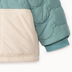 Doudoune doublée avec capuche amovible et patch brodé pour bébé garçon