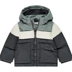 Doudoune effet color block à capuche amovible pour bébé garçon