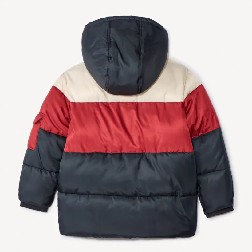Doudoune effet colorblock à capuche pour garçon