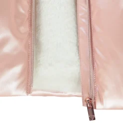 Doudoune en toile et sherpa rose effet matelassé pour bébé fille