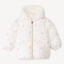 Doudoune imprimée fleurs et doublé sherpa pour bébé fille