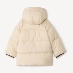 Doudoune longue manches longues en sherpa + capuche pour bébé garçon