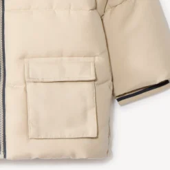Doudoune longue manches longues en sherpa + capuche pour bébé garçon